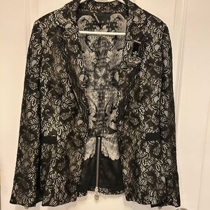 Royal Underground Black and White Lace Blazer